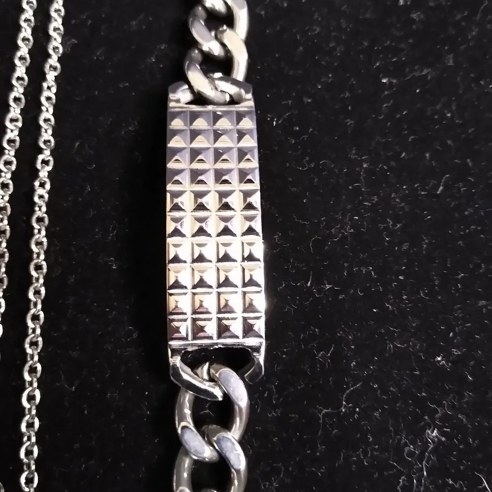 Stainless Steel Dog Tag and Bracelet Set